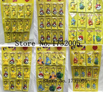 

New 6 sets (12pcs/set) Cartoon Japanese Anime PVC Keychain Pendant Figure Model Key Chain For Best Gift Free Shipping y-101