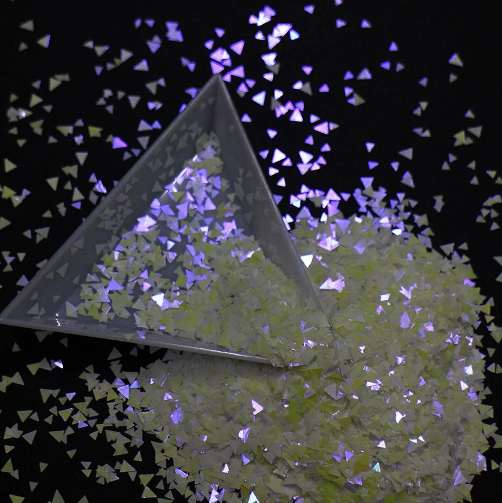 30g~500g, Mix Sizes Triangle Sequins, Iridescent Rainbow Shining Slice 3D Nail Art Glitters Paillettes
