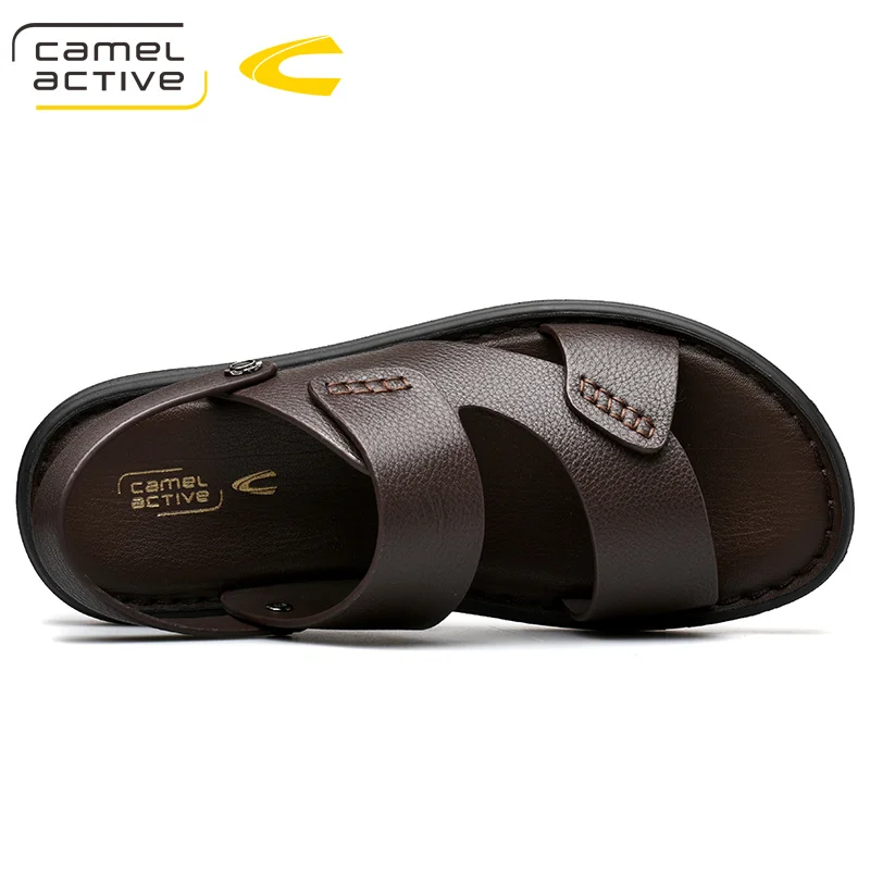 Camel Active Новая модная летняя обувь из коровьей кожи мужские сандалии из кожи Повседневная Мужская обувь; нескользящая подошва; пляжная обувь 19279