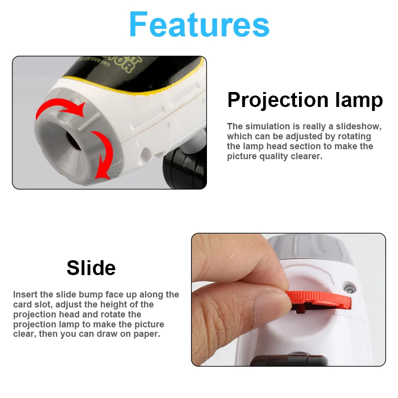 1 Pcs Children Kids Painting Projector Drawing Learning Chirstmas Birthday Gift YJS Dropship