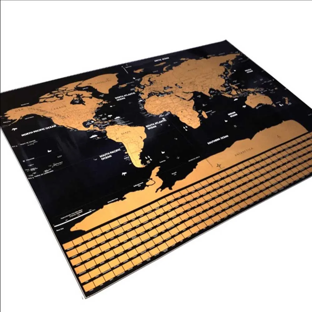 

1 Pc Fashion Stylish Word Map Design Scratch Map Handmade Original Accessory Supplies Beauty