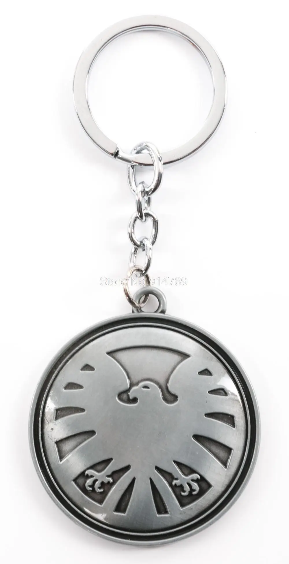 

AVEGERS ASSEMBLE PEWTER EAGLE SHIELD LOGO KEY CHIAIN MARVEL RING CHARM METAL NIP-35296