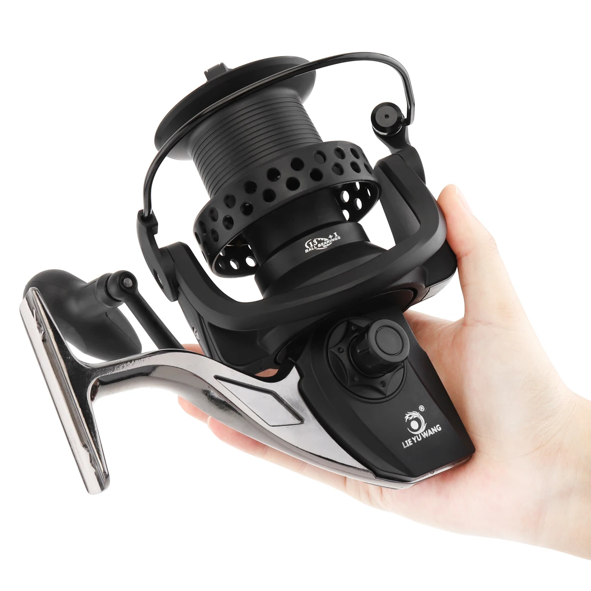 

8000 Series 13+1BB 4.9:1 Metal Spinning Fishing Reels 25KG / 55LB Trolling Long Shot Casting Sea Wheel with Hollow Out Line Cup