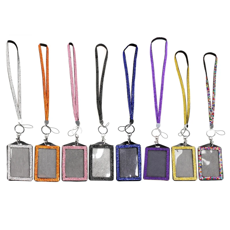 Resin-Rhinestone-Crystal-Card-ID-Badge-Holder-with-Lanyard-Rope-Bling-Vertical-ID-Business-Card-Case
