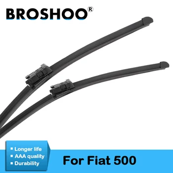

BROSHOO Car Windshield Wiper Blade Natural Rubber For Fiat 500 500C 500L 500X Fit Push Button Arm From 2007 To 2017 Accessories