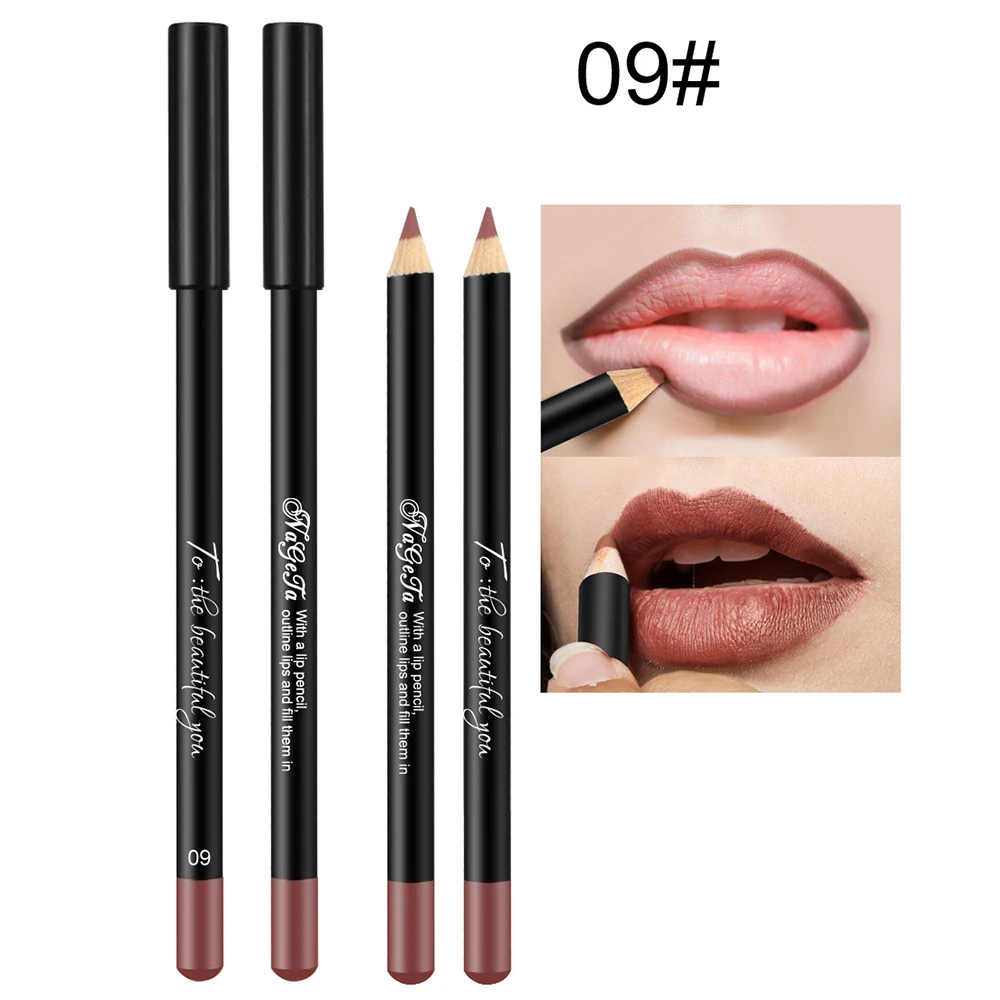 1 шт Matte Lip Liner Pencil Водонепроницаемый долгое ню макияж контура губ набор карандашей для губ maquiagem Профессиональный полный TSLM1 - Цвет: 09