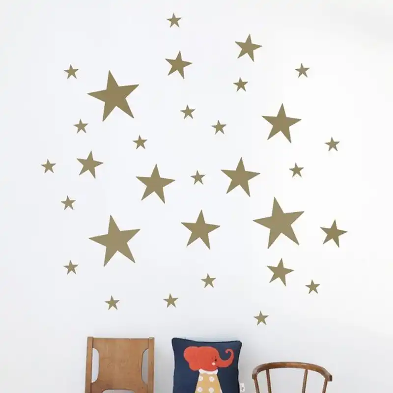 Pegatina De Pared De Estrellas Estrelladas Extraible De Facil