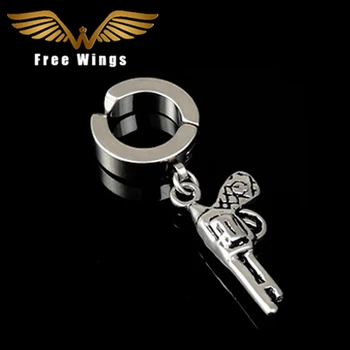 

Ear Cuff Men Black Silver Titanium Steel Gun Clip On Earrings Without Piercing For Women Earring Cuffs No Pierced 2d5