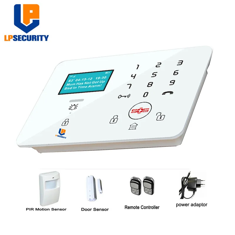 

LPSECURITY K9 2G 3G GSM Alarm Systems Security Elderly care Kits Wireless App Remote Control with Touch Keypad Motion Sensor