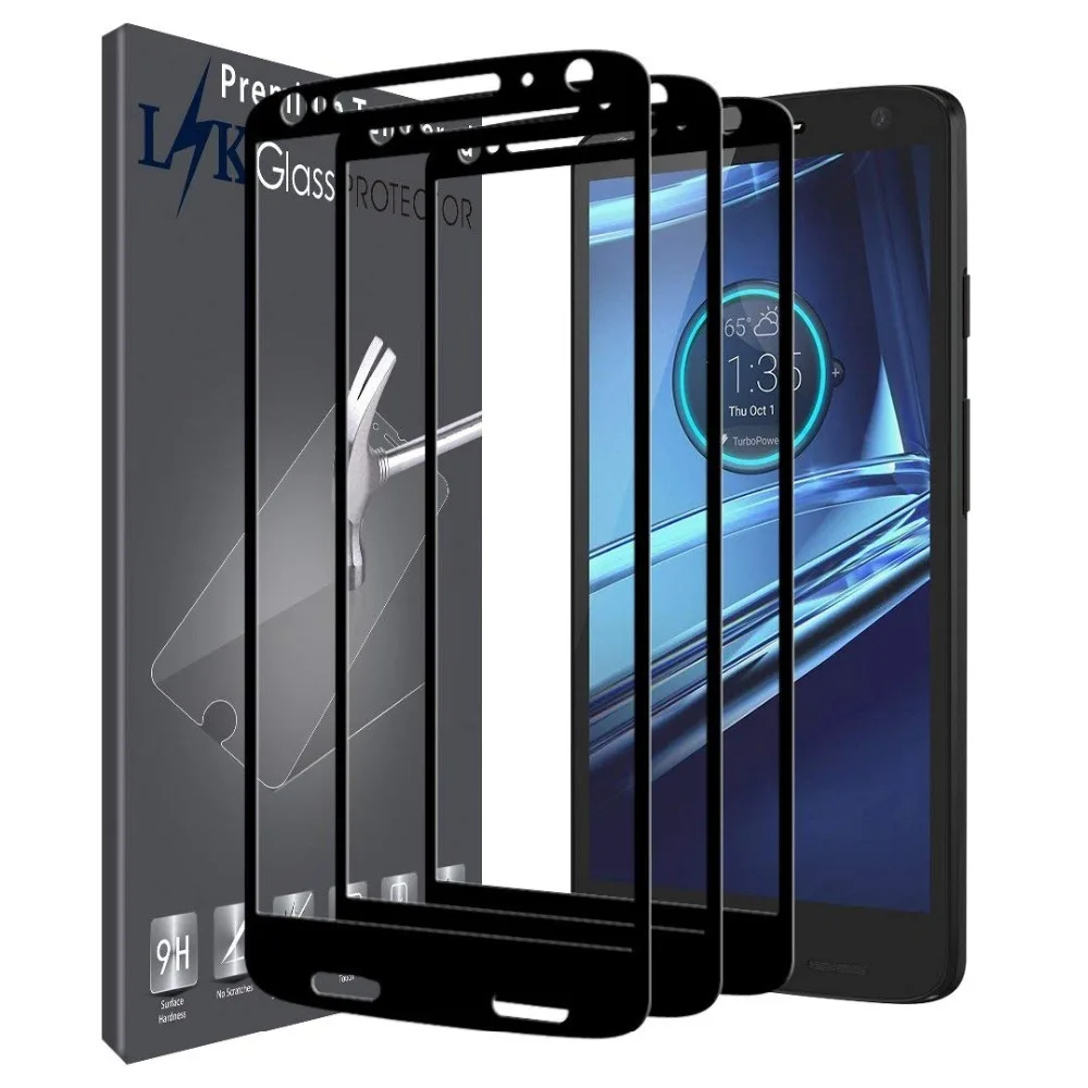 Для [3 упак.] Moto Droid turbo 2 протектор экрана LK [полное покрытие] закаленное стекло с