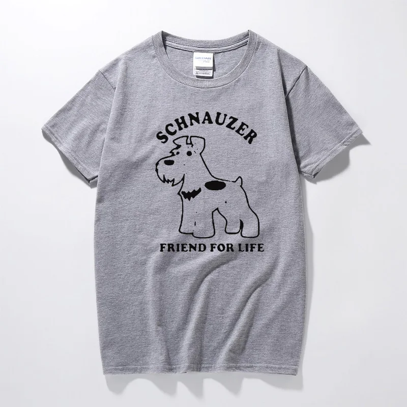 Шнауцер любитель собак питомец взрослая футболка мужская с круглым вырезом короткий рукав Забавный подарок колледжа футболка