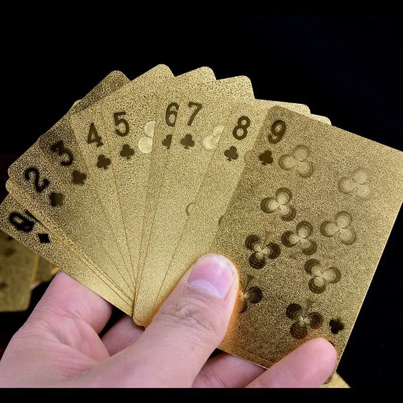 Иностранная хитовая золото Фольга покера Poker высококачественная прозрачная коробка - Цвет: Gold foil playing ca