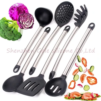 

6 & 8 Pieces Super Sturdy Cooking Utensils Set & Non Stick Silicone Tips For Pots and Pans, Kitchen 20pcs