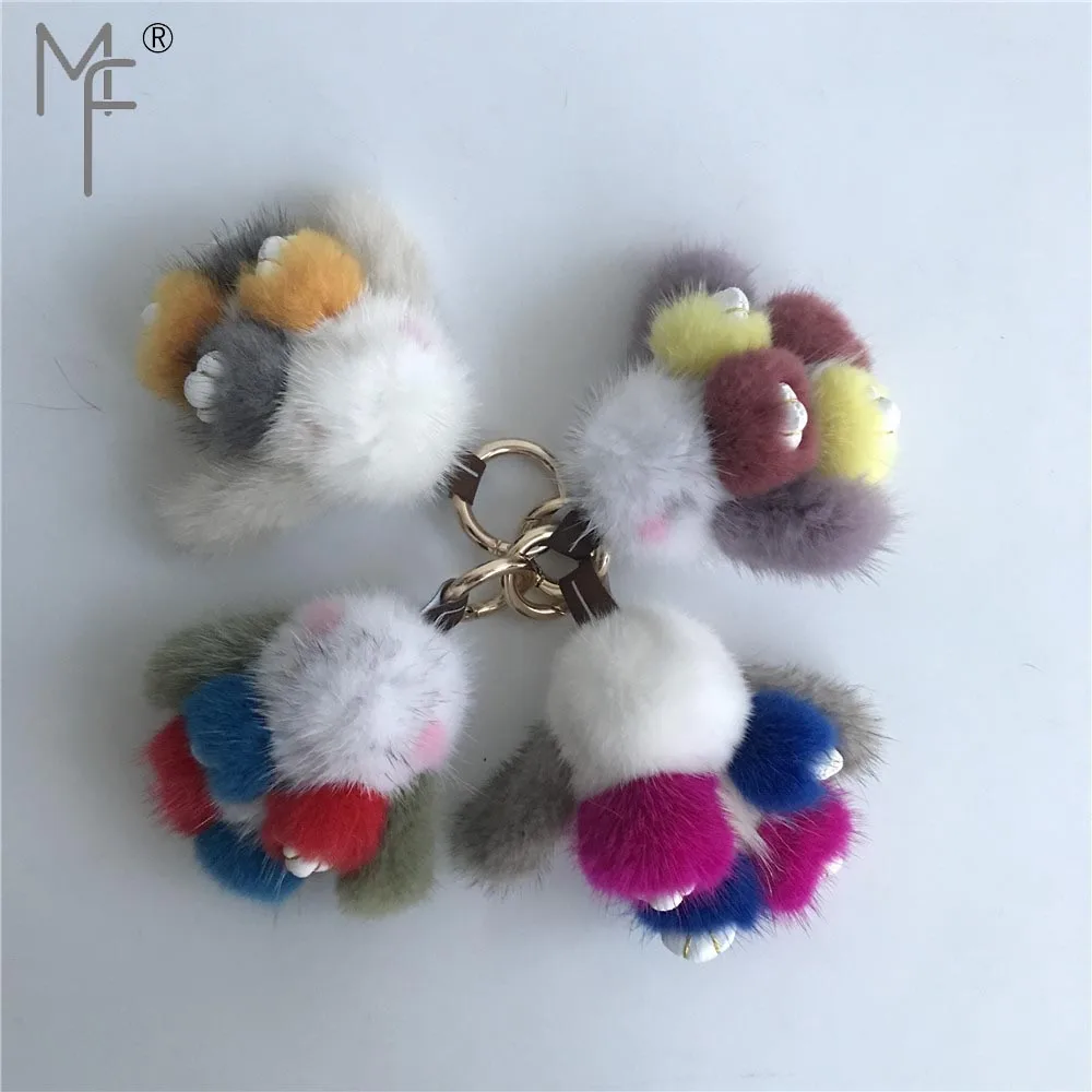

Magicfur - Multicolors Real Mink Fur Rabbit Cute Bunny Doll Keyring Handbag Purse Car Key ring Phone Keychain Pendant