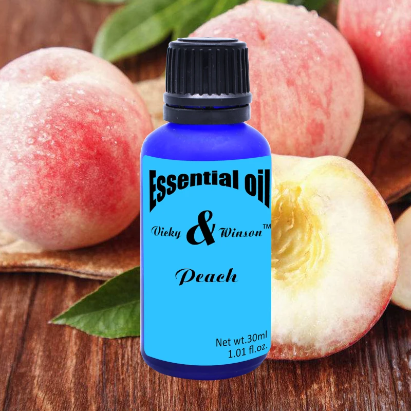 Vicky&winson Peach aromatherapy essential oils 30ml pure natural aromatherapy Peach Oil Skin moisturizer Improve deodorization mopoyat rose essential oil pure natural aromatherapy diffusers oil air fresh skin massage oil pure essential oils 30ml