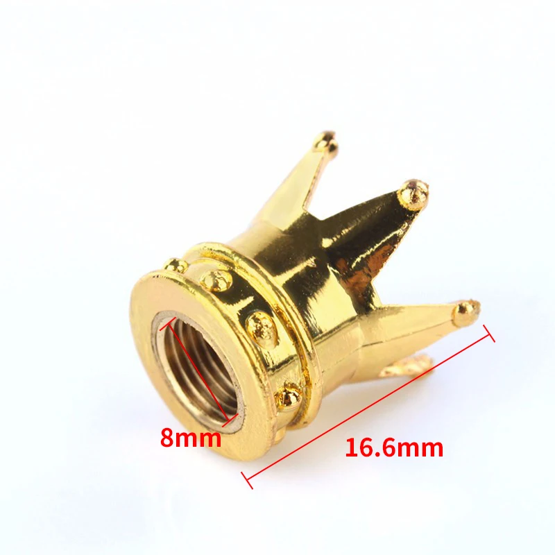 4pcslot Bicycle Tire Valve Caps Universal Dustproof Gold Crown Tyre Wheel Stem Air Valve Caps Tire Valve Auto Motorbike PA0132 (4)
