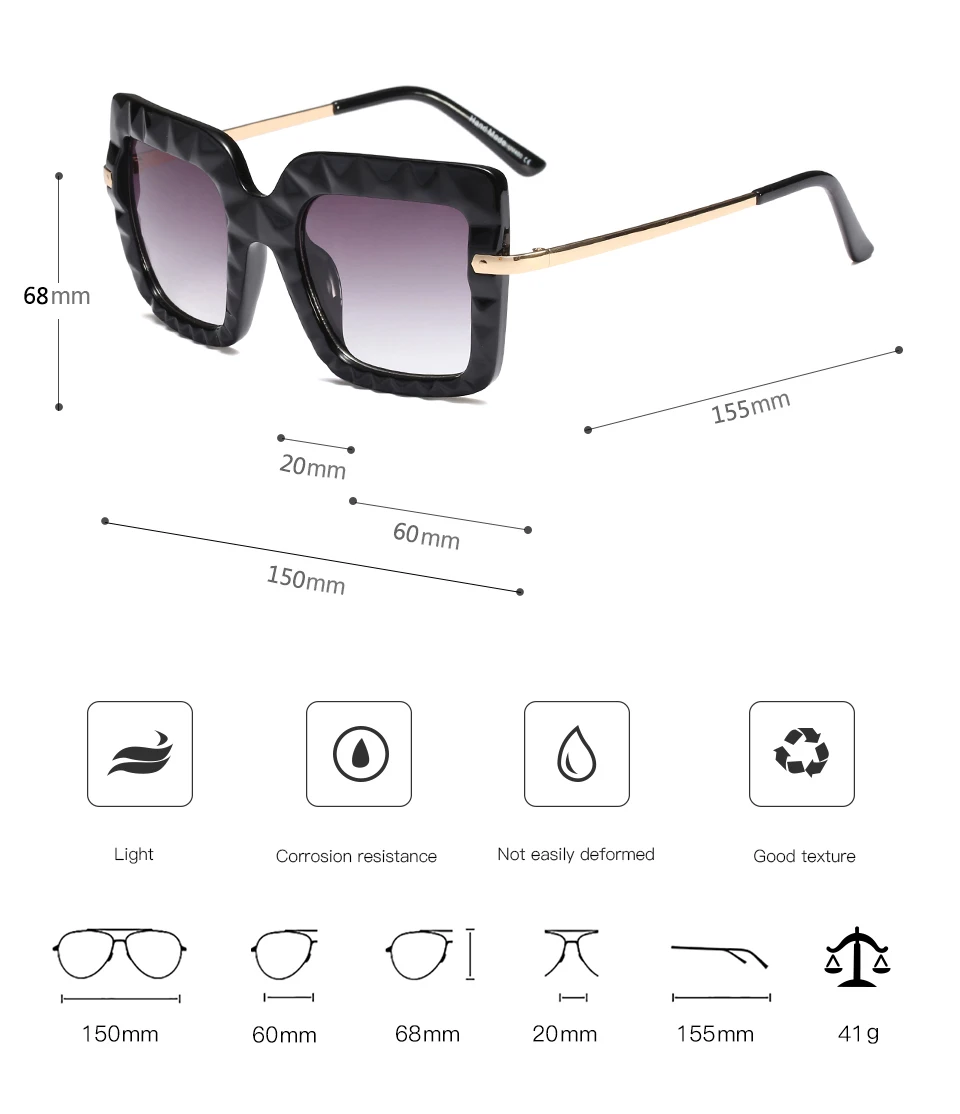 square sunglasses 9425 details (4)