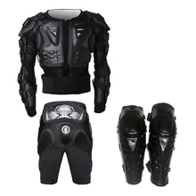 3 в 1 мотогонок полный Средства ухода за кожей Панцири позвоночника Грудь MTB Raptor Велоспорт Защитная куртка Шестерни+ Шестерни короткие штаны+ наколенники черный