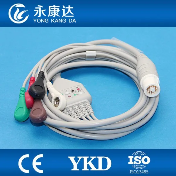 Fukuda denshi 5 lead ecg patient cable with snap
