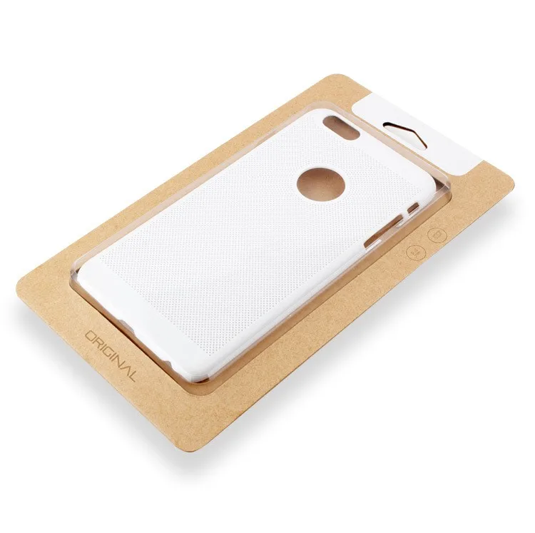 200 шт. логотип простой kraft Бумага с прозрачной Пластик упаковку для телефона, чехол для iPhone 6S 6 плюс