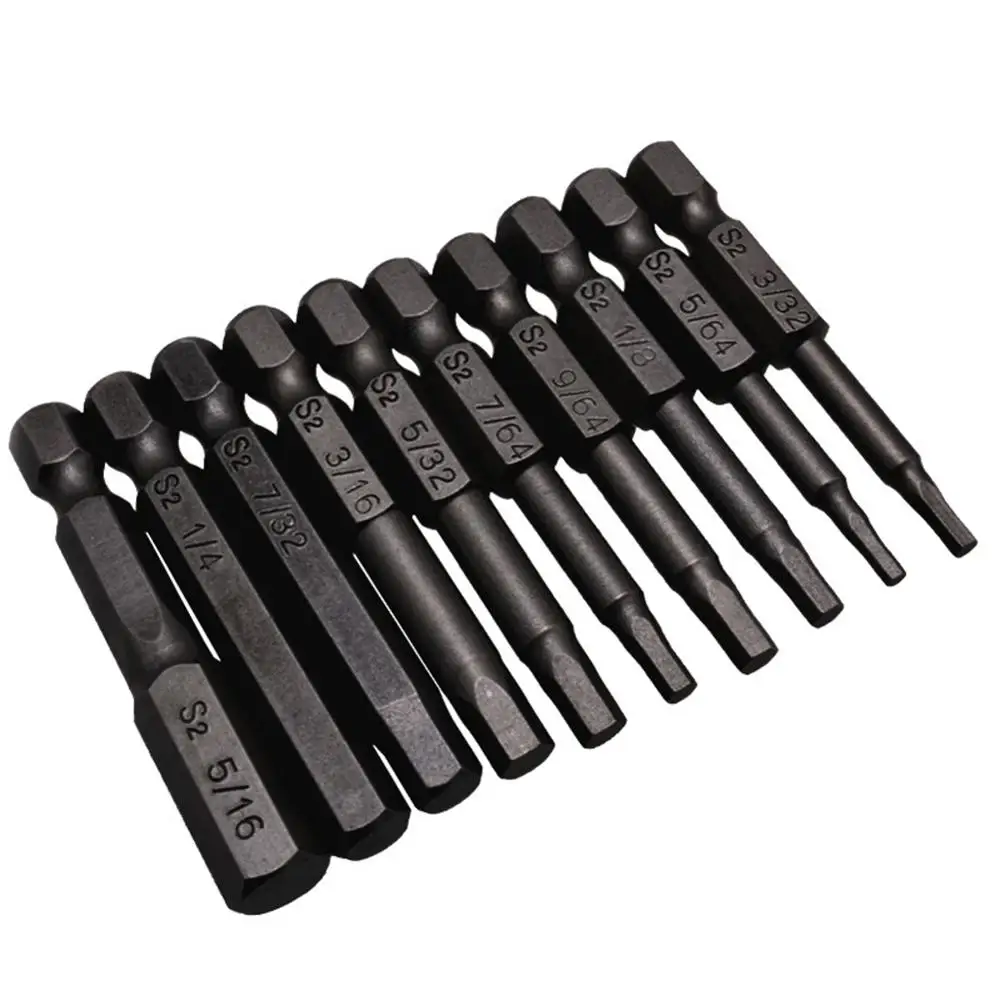 

Top Quality 10Pcs Security Tamper Proof Magnetic Screwdriver Drill Bit Screw Driver Bits Hex Torx Flat Head 1/4" Hand Tools 50mm