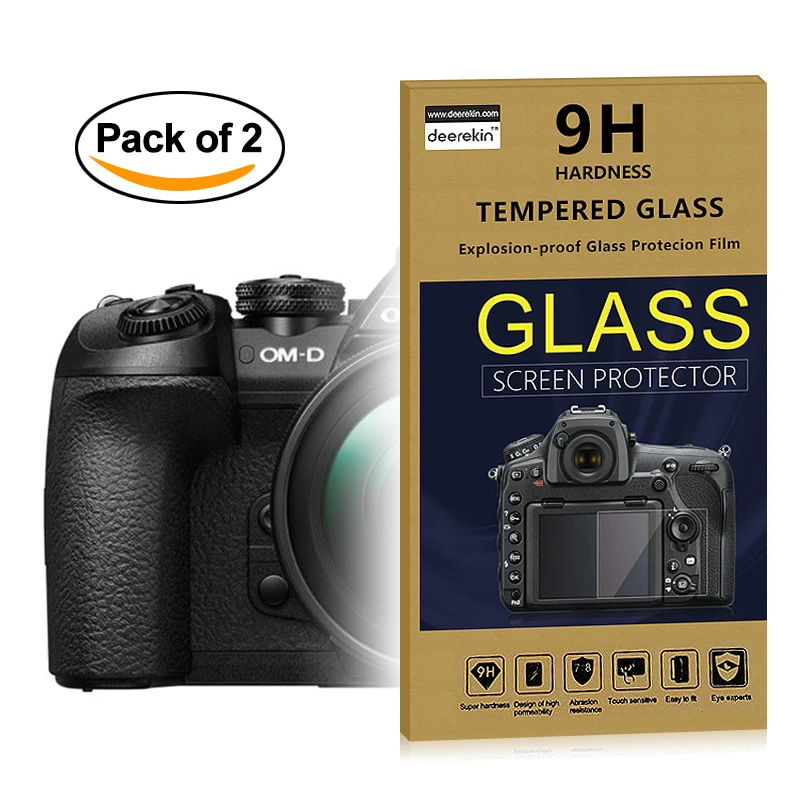 2X Proteggi Schermo Lcd In Vetro Autoadesivo Da 0.25Mm Per Olympus Om-1 Om-5 Om5 Om-D E-M1 Ii / Em1 Ii / E-M1 Mark Ii / E-M5 Em5