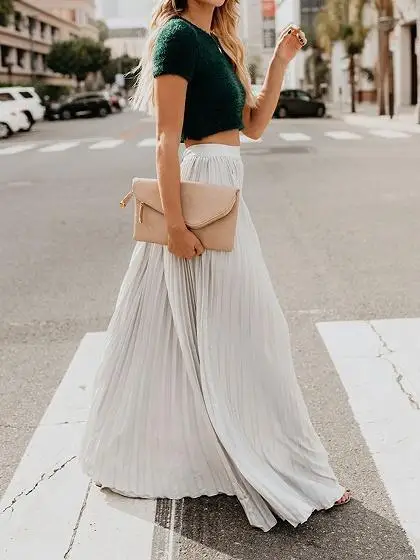 Женская шифоновая плиссированная юбка
