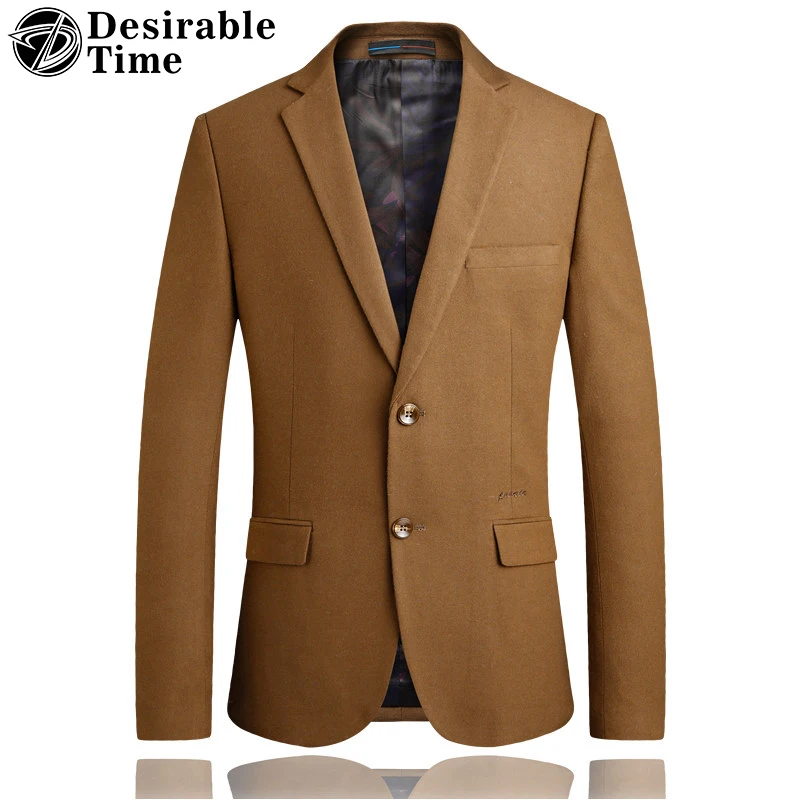 Fashion Men Khaki Casual Suit Jackets 3XL 4XL Single Breasted Business Blazers for Men Veste Homme Man Blazer Slim Fit DT351
