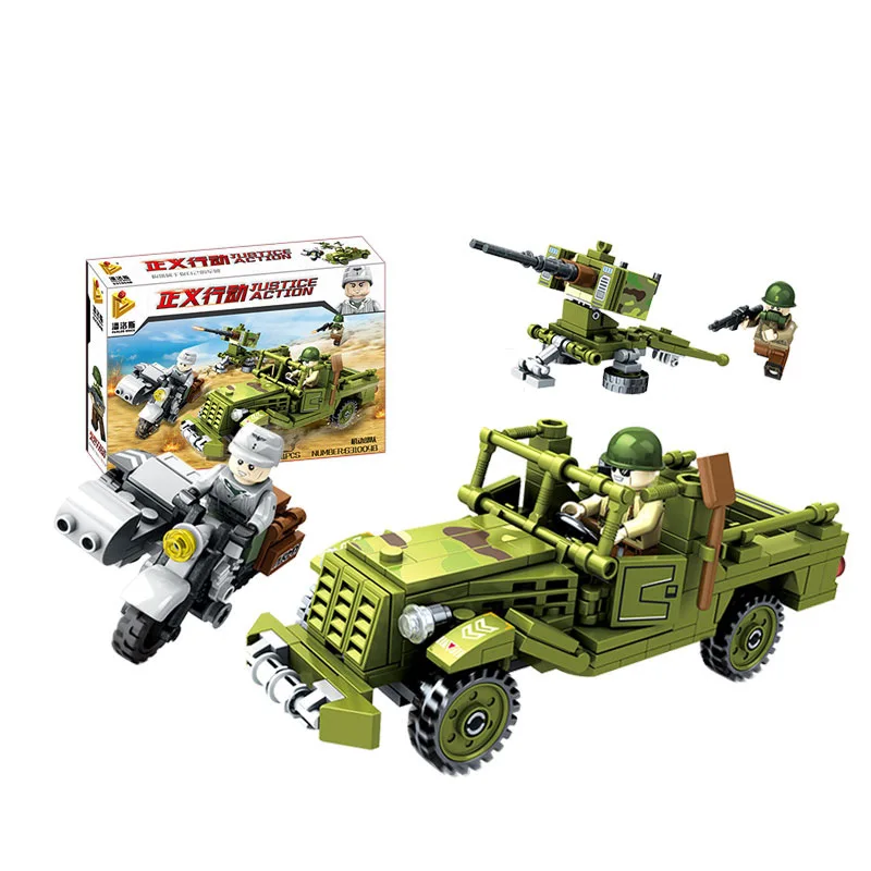 

World War 2 WW2 Tank Helicopter Truck Soldier Military SWAT Army Model Building Blocks Figures Set Toys Compatible With Lego
