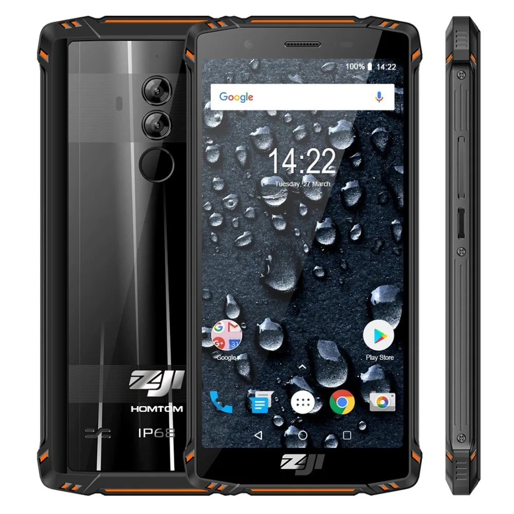 HOMTOM ZOJI Z9 Dual 4G мобильные телефоны 5 7 дюймов Android 8 1 IP68 Водонепроницаемый 6 ГБ + 64