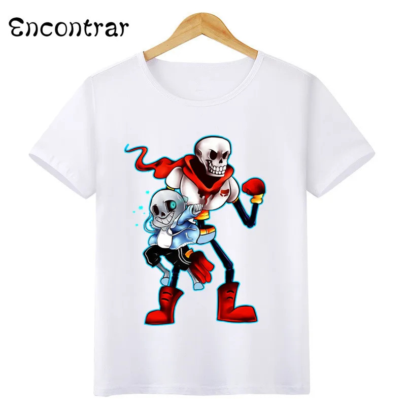 Детская игра Undertale Sans дизайн футболки для мальчиков/девочек Повседневное топы с короткими рукавами детские смешные футболки, ooo3053