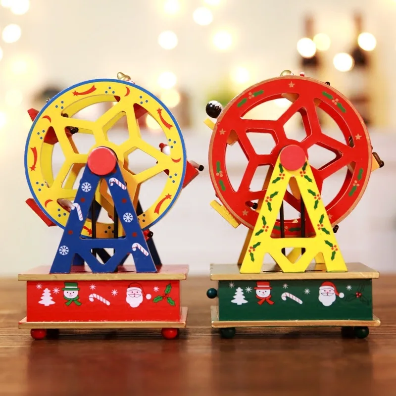 

Creative Wooden Christmas Music Box Ferris Wheel Carousel Design Beauty Christmas New Year Gifts Birthday Gifts Home Party Decor