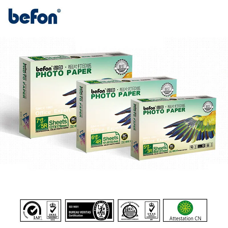 

befon 4X6 4R 3R 5R 6R A7 A4 High Glossy Photo Paper Inkjet Printer Photo Printing Paper Photographic 50 100 sheets 260gsm