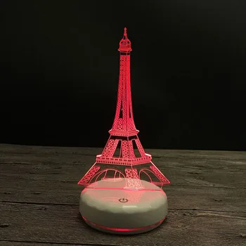 

Crystal LED Lamps 2018 Porcelain Base Tower Style 3D Visual Light Creative Touch Switch Night Light USB LED Lamp