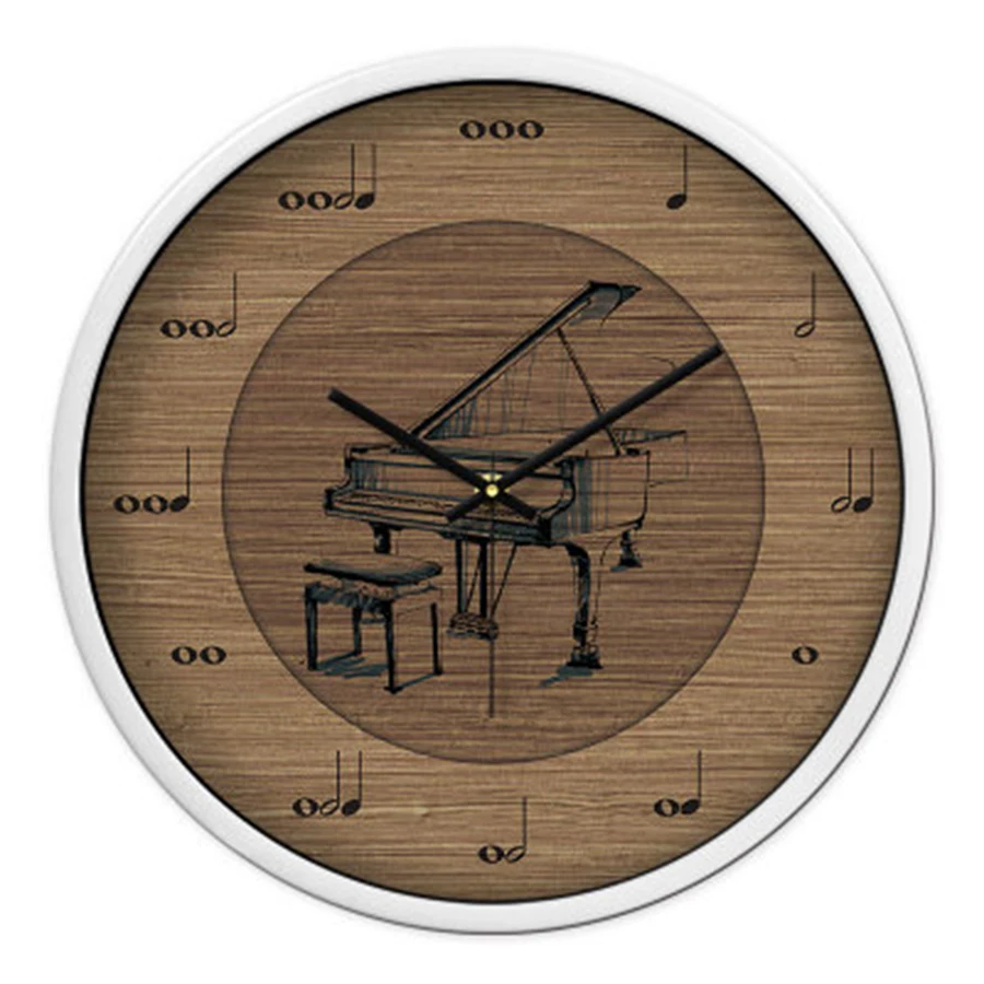 Piano Simple Modern Metal Wall Clock Silent Unique Watch Wall Gift