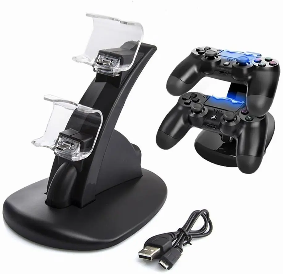 

New PS4 Playstation 4 LED Dual USB Charging Dock Docking Charger Cradle Charging Station Game Controller Stand For Sony