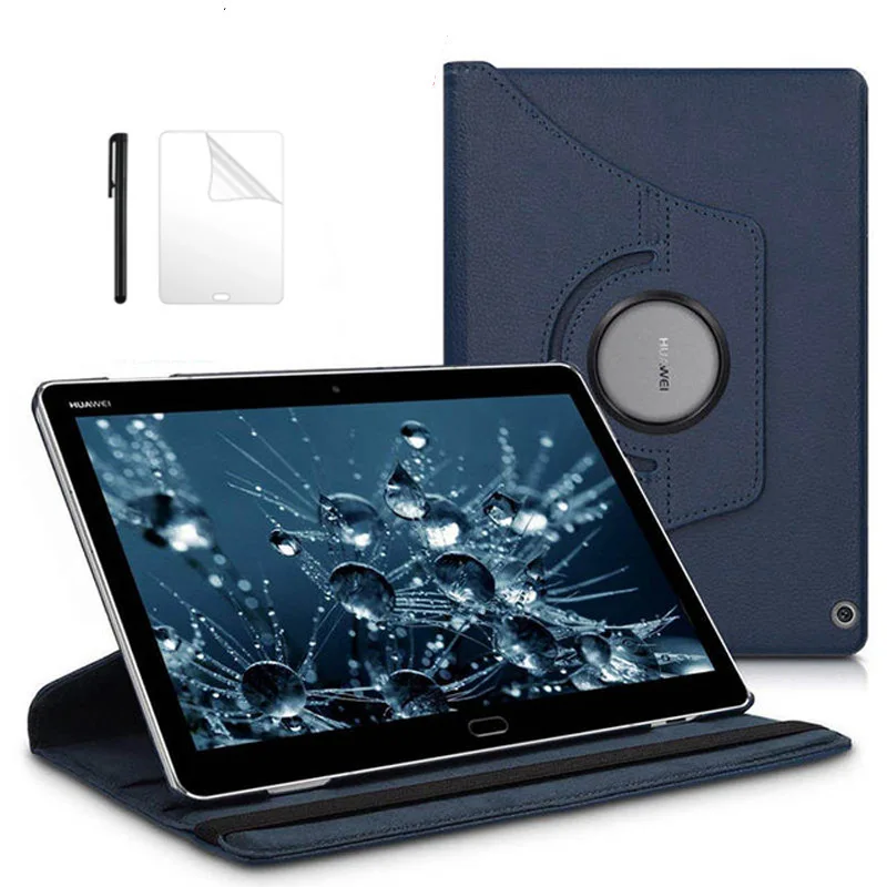 Премиум 360 Вращающийся PU кожаный умный чехол для huawei MediaPad M3 Lite 10 BAH-W09/L09/AL00 10,1 дюймов планшет Чехол + пленка
