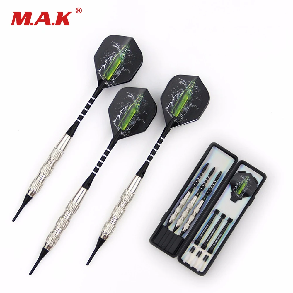 3pcs 17.7 g Steel Safe Dart with Soft Tip Indoor Sport Darts With Black Flight Free Shipping in