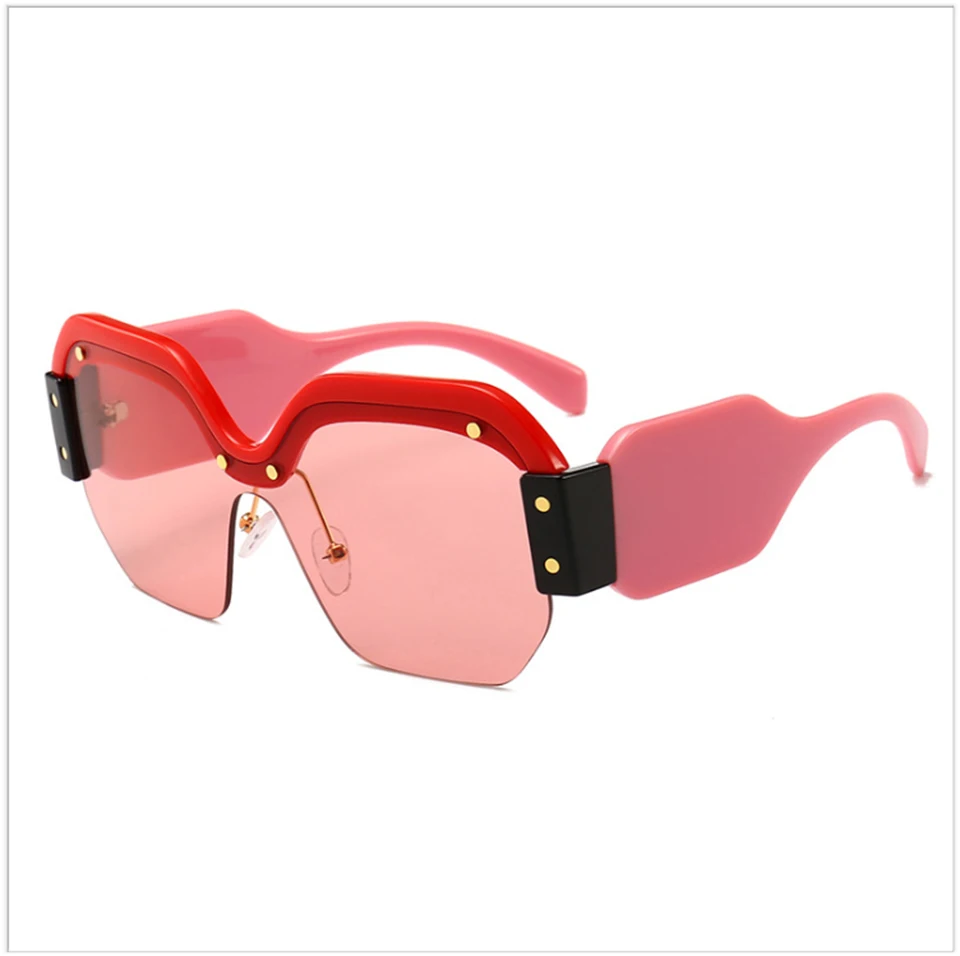jumlai Oversized  punk Sunglasses Women Big Frame Square Sun glasses Brand Designer Fashionable Unique modeling Eyewear Cool (1)