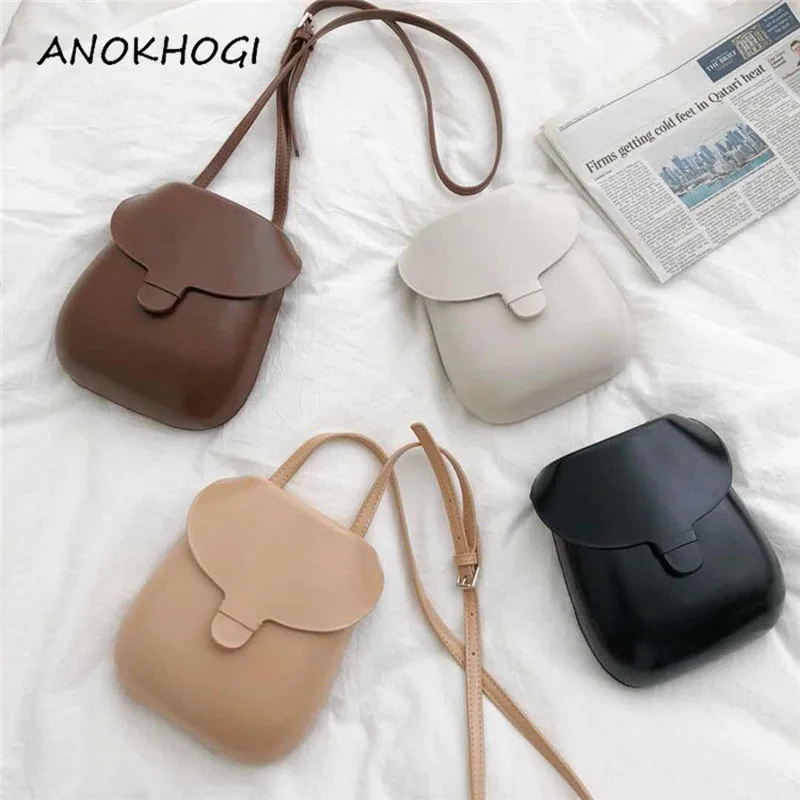 

Leather Shell Shape Women Shoulder Bags Adjustable Solid Mini Phone Crossbody Bag Simple New Handbags B390
