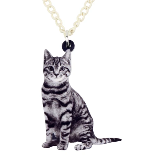 Bonsny Acrylic Elegant Sitting American Shorthair Kitten Cat