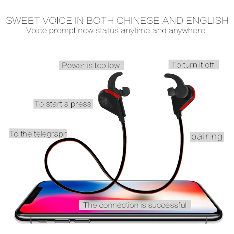 Bluetooth наушники спортивные беговые беспроводные бинауральные стерео S20 с