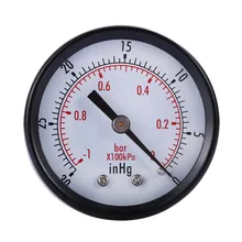1 8 inch 0 to 30inHg Copper Alloy Dry Utility Vacuum Pressure Gauge Center Back Water