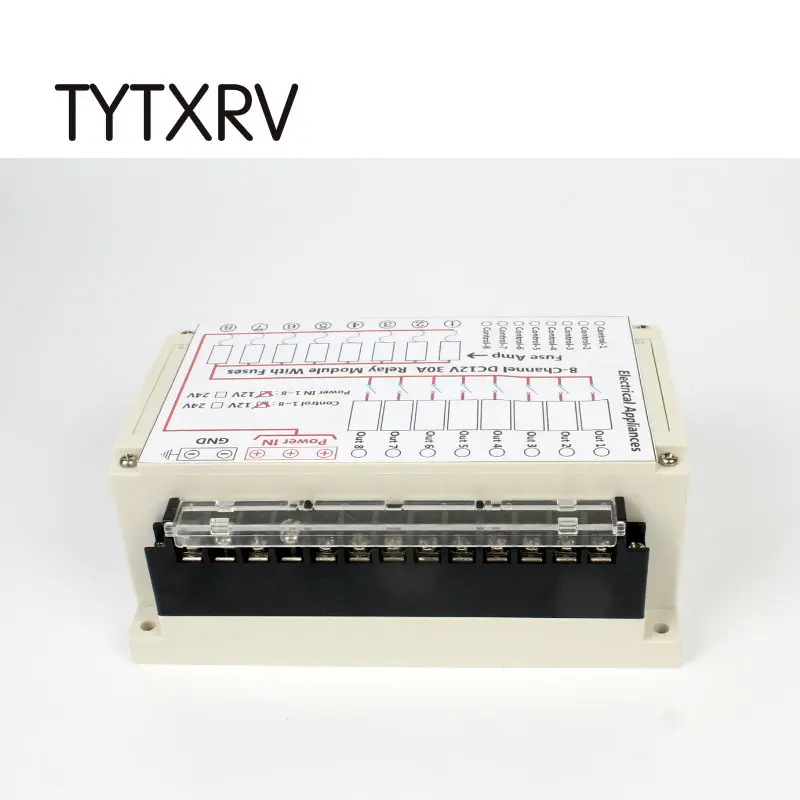 TYTXRV 8 канальный DC 12 В 30 А релейный модуль с предохранителями патент караван