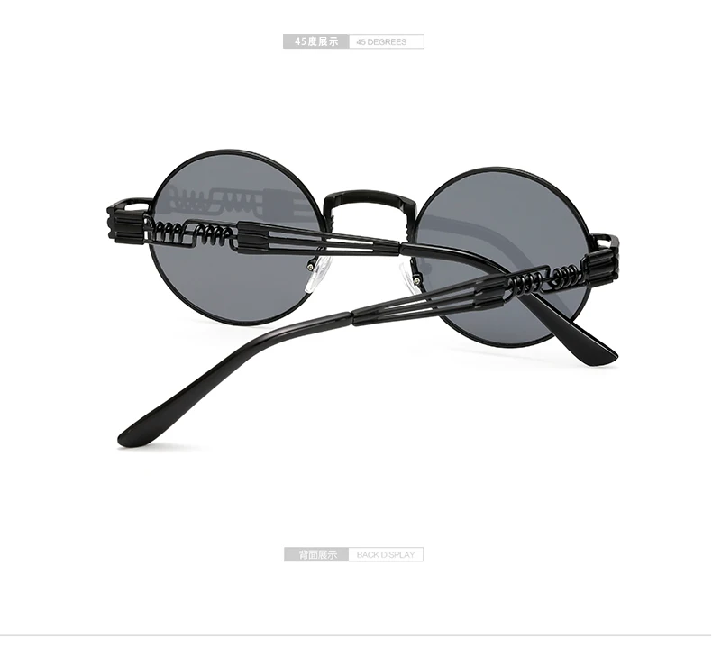 Готические стимпанк Солнцезащитные очки мужские металлические круглые оттенки мужские прозрачные солнцезащитные очки для женщин в стиле хип-хоп паровые панк Солнцезащитные очки для женщин и мужчин