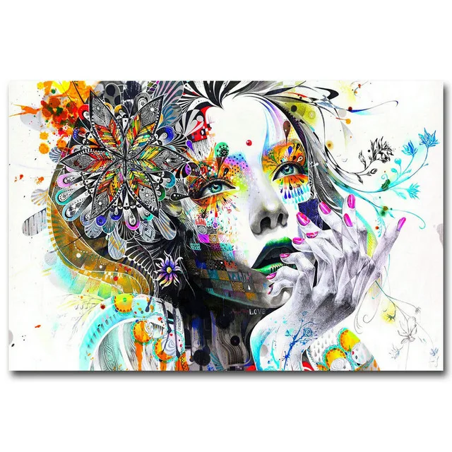 Famous Art Trippy Psychedelic Abstract Girl Silk Poster Prints 12x18 24x36 inch