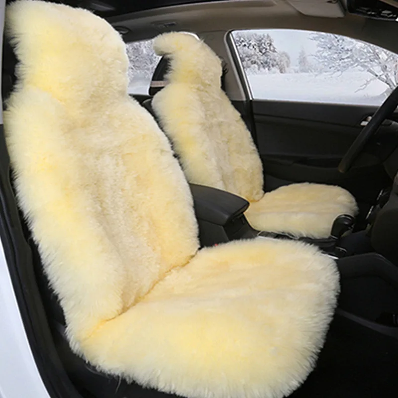 100% Australian Pure Natural Fur Seat Cover 5 Seats Whole Vehicle Seat Cover Sheepskin Winter Car Cushion