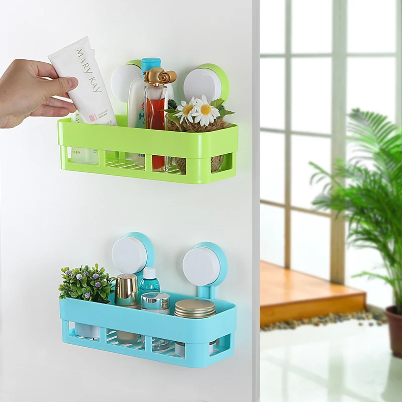 Vanzlife متعدد الألوان قوي مزدوجة مصاصة المرحاض الحمام تخزين الرف رف رف المطبخ الحطام