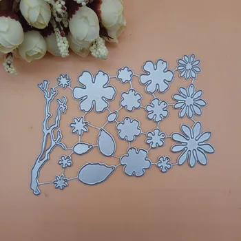 

Flower Tree Bloom Floral Leaves 2018 New Cutting Dies Scrapbooking Dies Metal Embossing Stamps and die for Card Making DIY