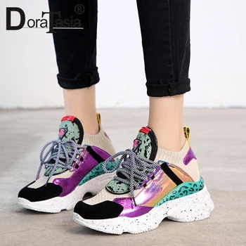 

DORATASIA 2019 New Hot Sale INS Summer Whole Genuine Leather Suede Women Sneakers For Ladies Casual Shoes Woman 35-42
